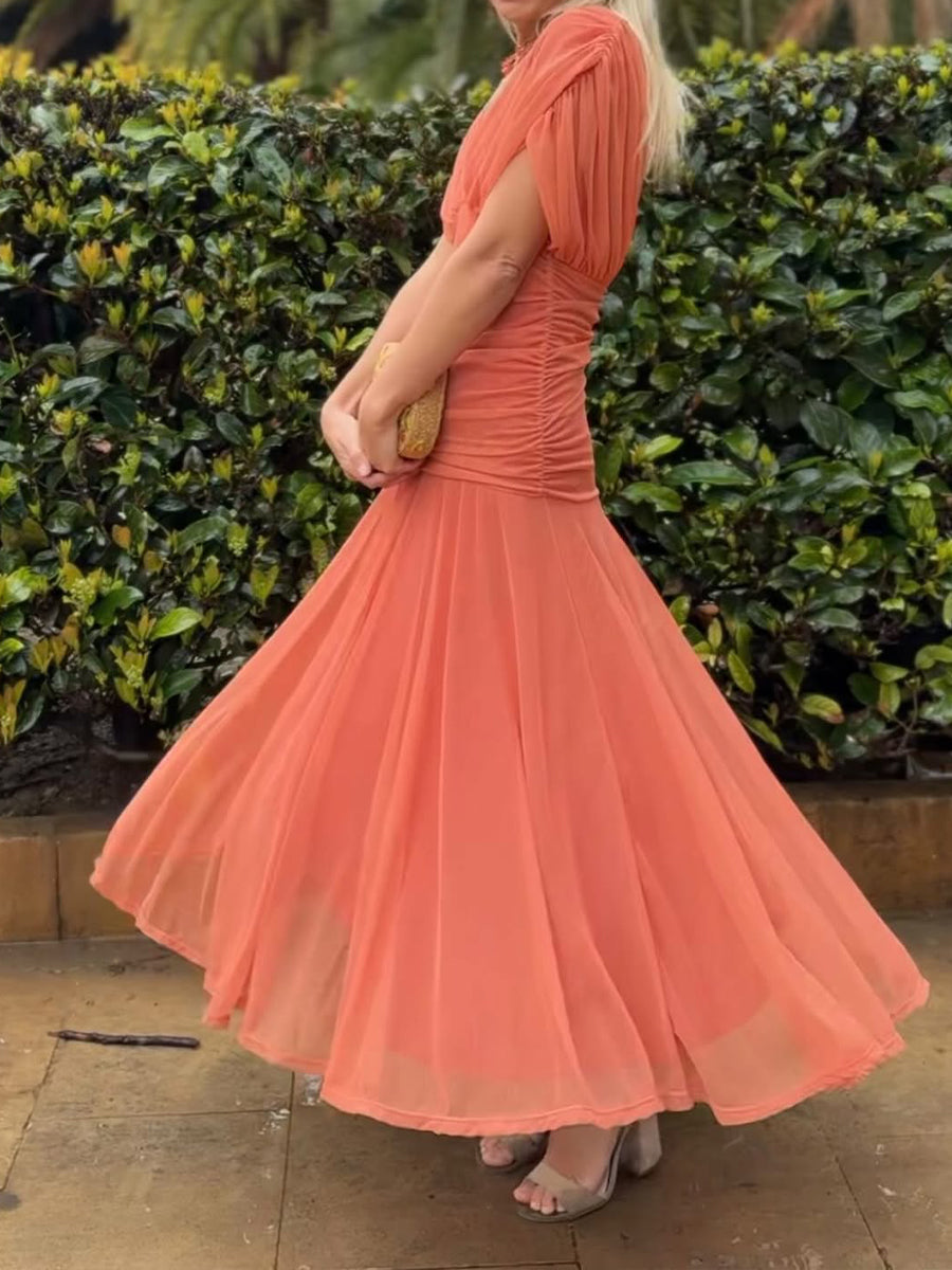 Isolde – Elegant Mesh Boutonniere Dress