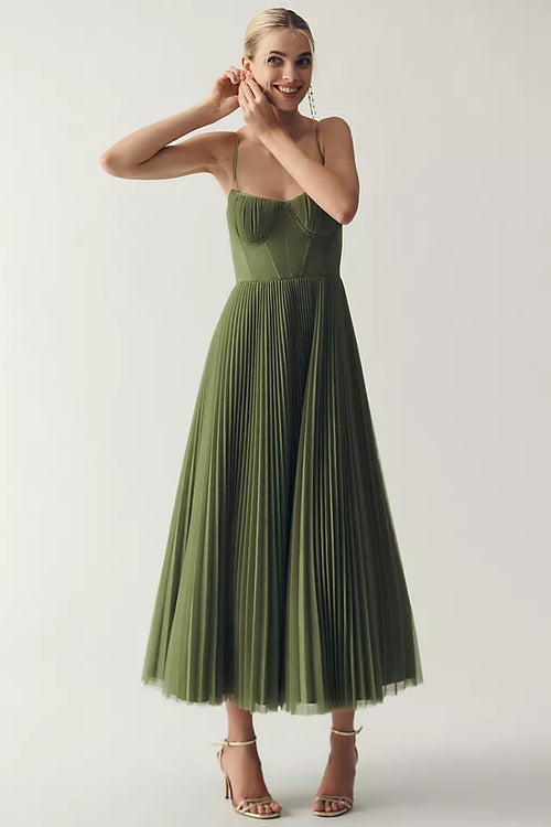 Claire – Pleated tulle dress with asymmetrical draping