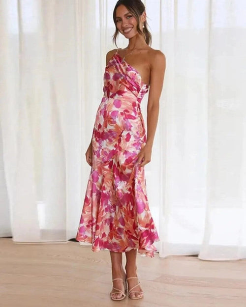 Reya™ – Asymmetric Floral Maxi Dress