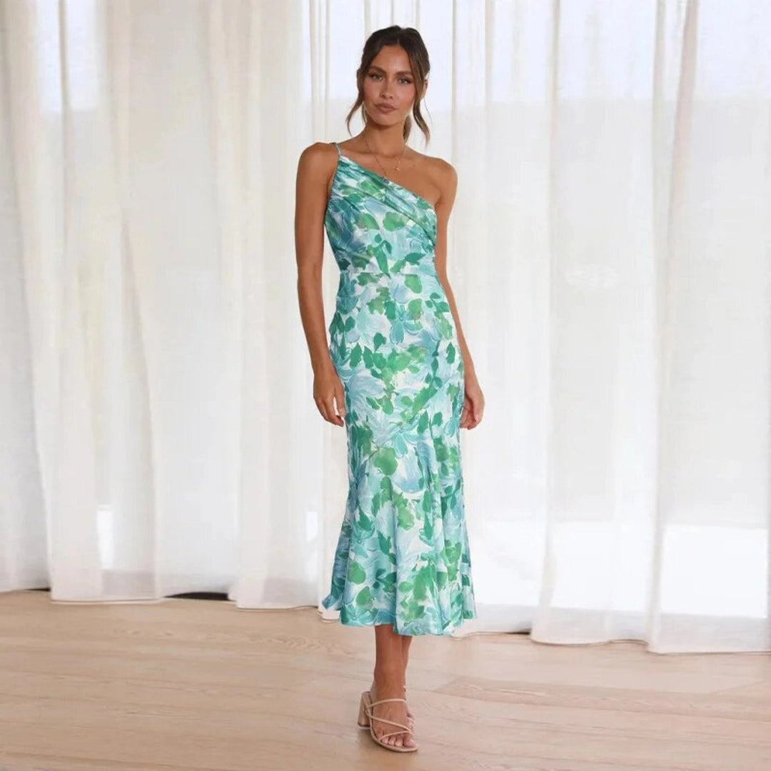 Reya™ – Asymmetric Floral Maxi Dress