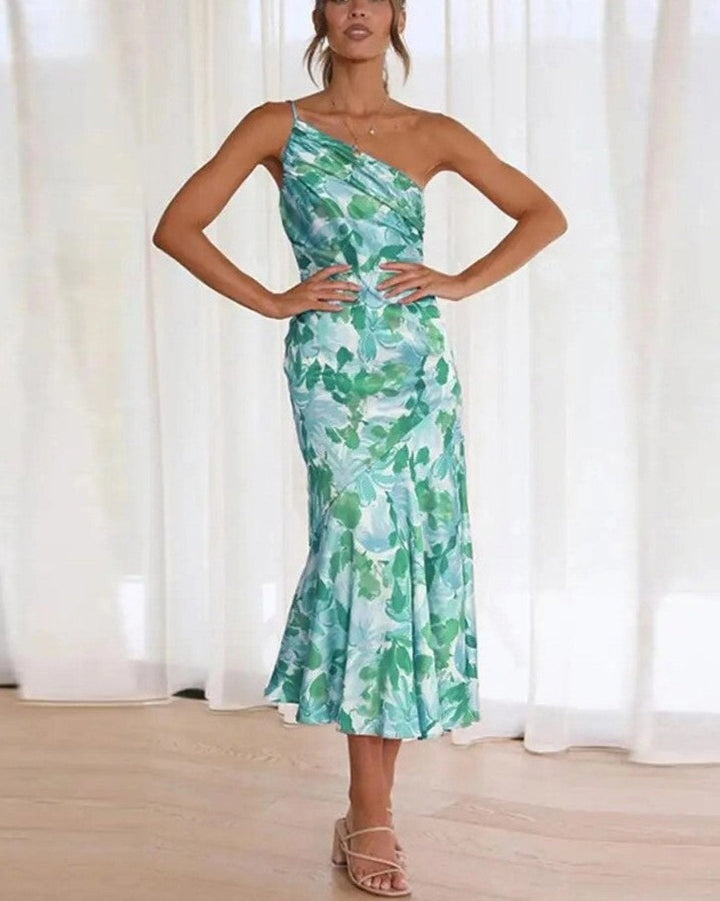 Reya™ – Asymmetric Floral Maxi Dress