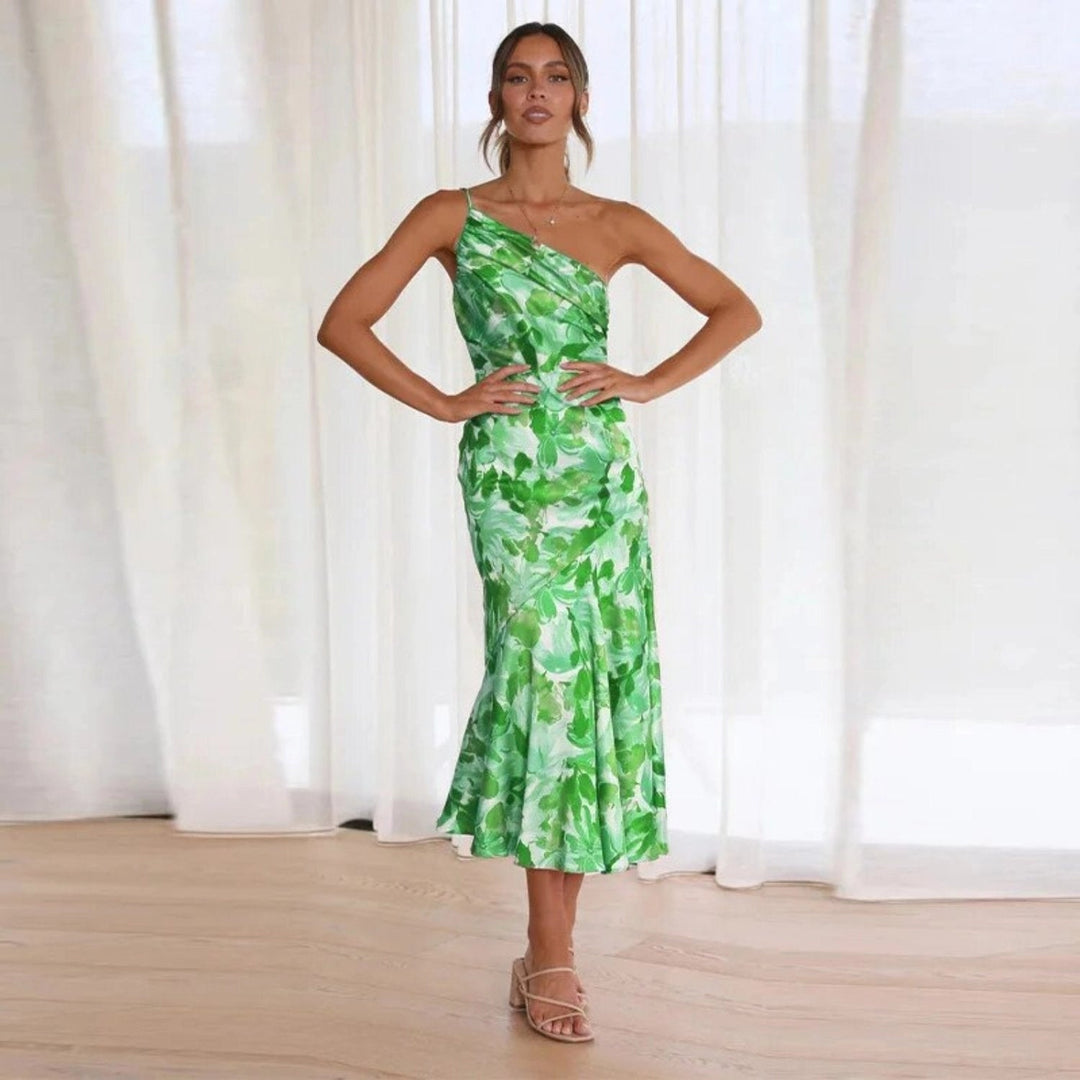 Reya™ – Asymmetric Floral Maxi Dress