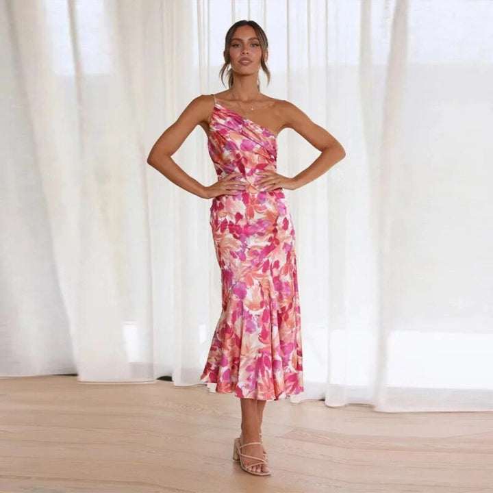 Reya™ – Asymmetric Floral Maxi Dress