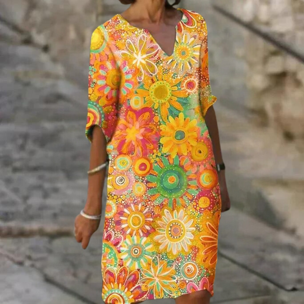 Marion™ | Retro Bloom Loose Fit Dress