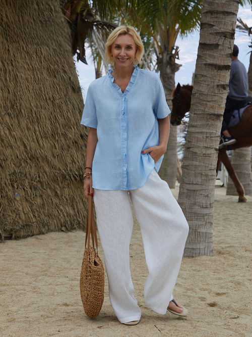 LUCIA – RUFFLE SHORT SLEEVE SHIRT