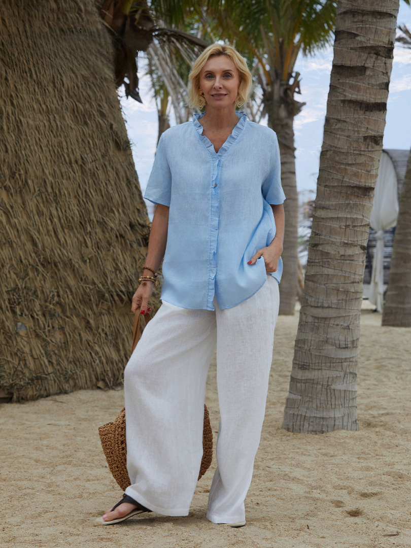 LUCIA – RUFFLE SHORT SLEEVE SHIRT