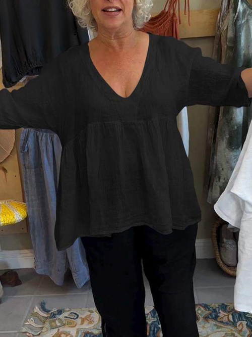 SERENA – V-NECK BLEND SHIRT