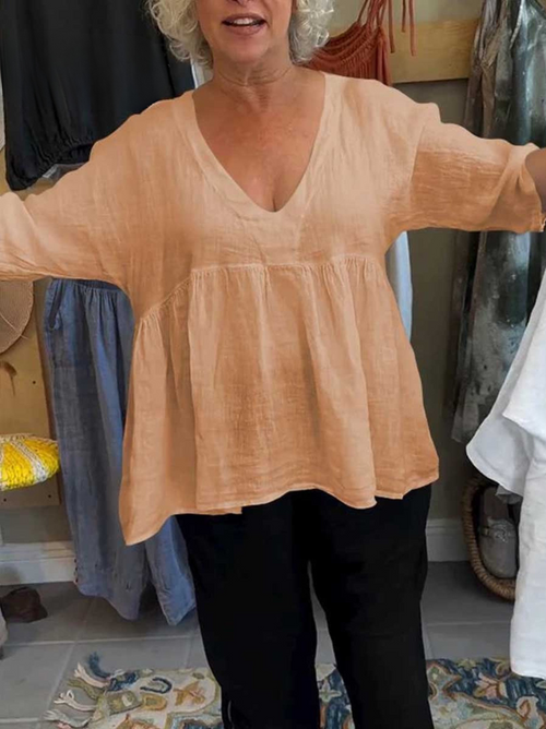 SERENA – V-NECK BLEND SHIRT