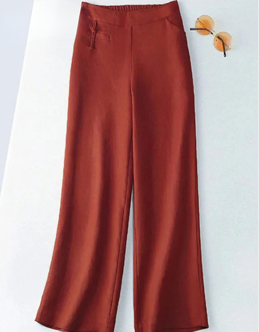LANA - COTTON LINEN HIGH-WAIST TROUSERS