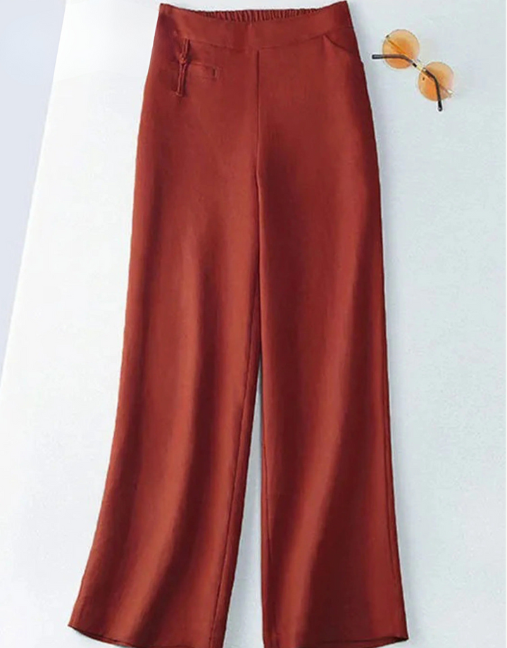 LANA - COTTON LINEN HIGH-WAIST TROUSERS