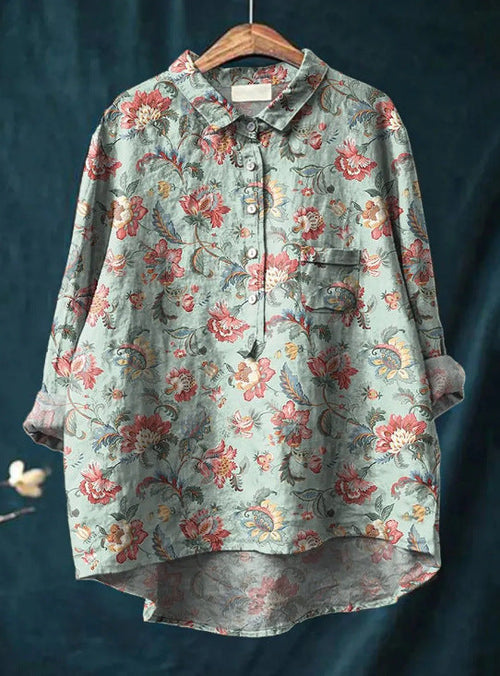 Laura™ | Classic Blouse with Floral Pattern