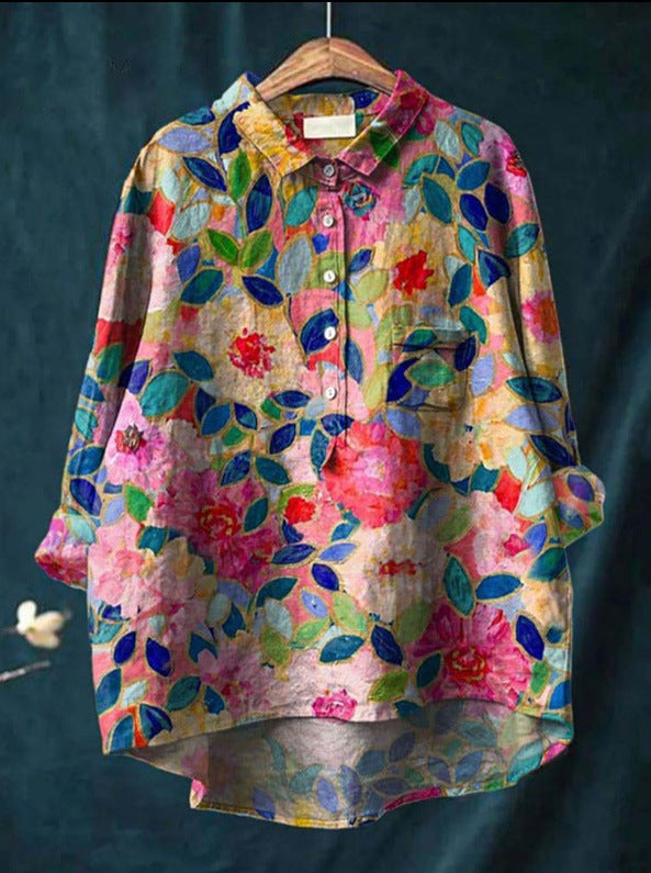 Laura™ | Classic Blouse with Floral Pattern