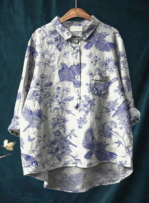 Laura™ | Classic Blouse with Floral Pattern