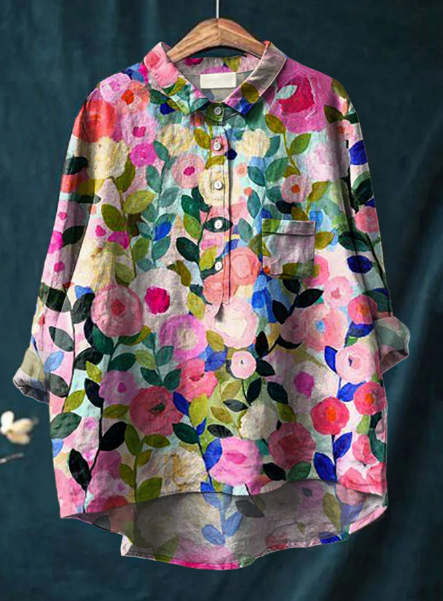 Laura™ | Classic Blouse with Floral Pattern
