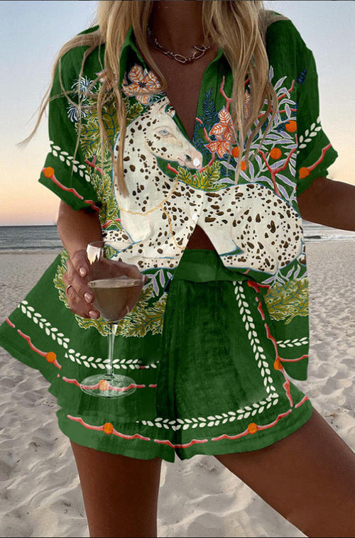 Céphira™ | Horse Print Short Set