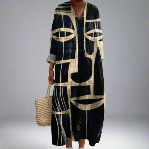 Lorna | Artistic Midi Dress with Tribal Inspiration