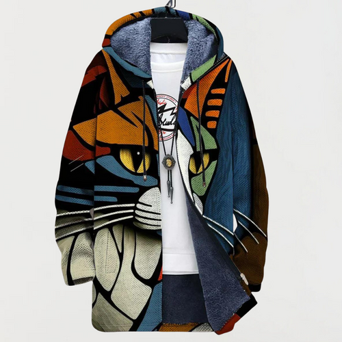 Lunaria | Cat Face Abstract Cardigan