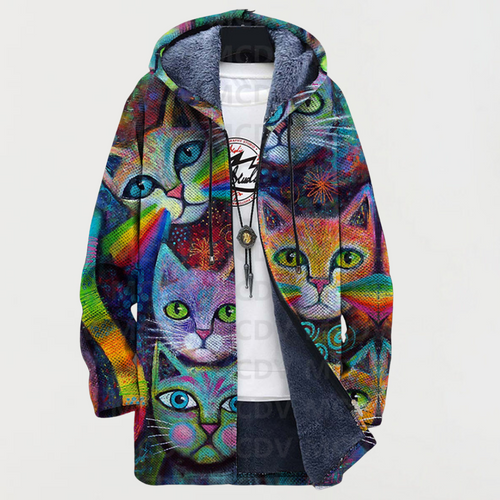 Luna | Colorful Cat Rainbow Cardigan