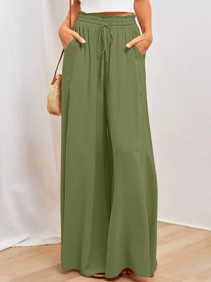 ARIA - WIDE LEG ELASTIC WAIST PANTS
