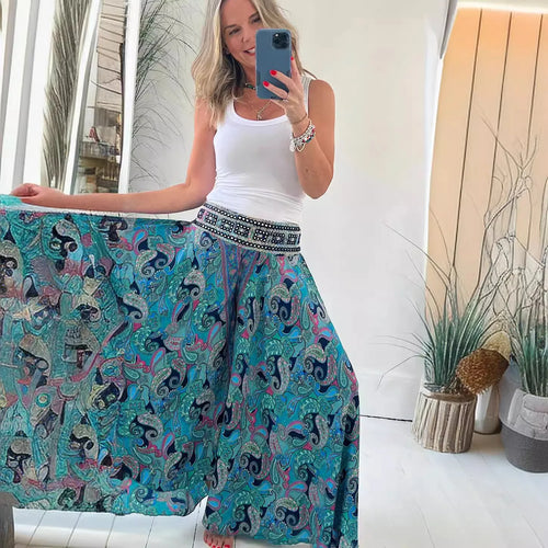 MIRA - BOHO PRINT WIDE LEG TROUSERS
