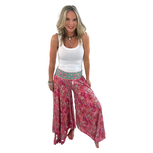 MIRA - BOHO PRINT WIDE LEG TROUSERS
