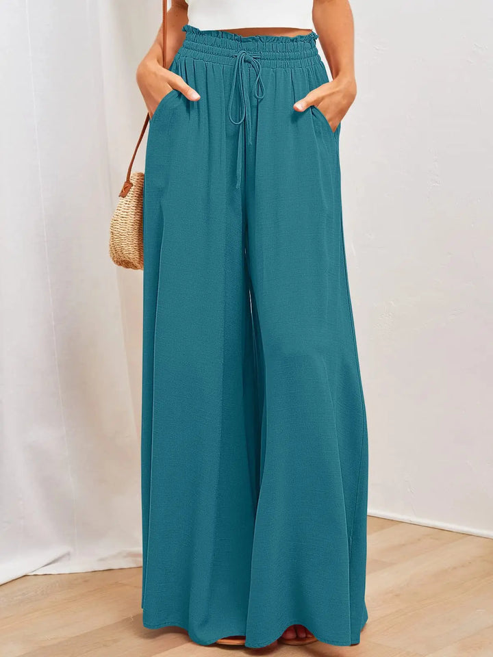 ARIA - WIDE LEG ELASTIC WAIST PANTS