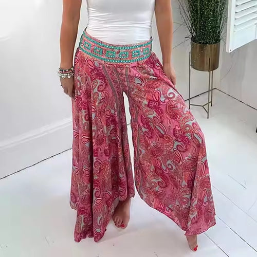 MIRA - BOHO PRINT WIDE LEG TROUSERS