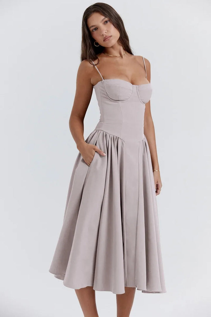 Sleeveless Midi Dress with Corset Fit – Attractive Fit