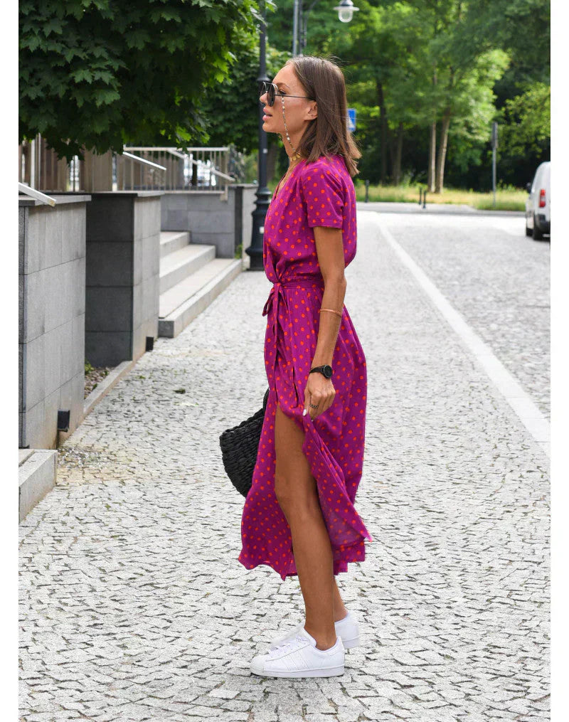 EVA | Elegant Dress with V-Neck and Tummy Coverage