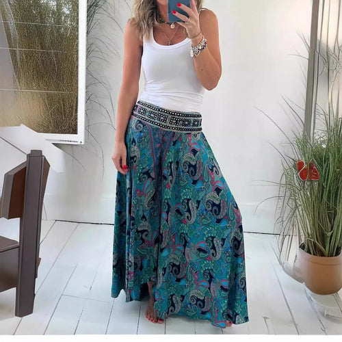 MIRA - BOHO PRINT WIDE LEG TROUSERS
