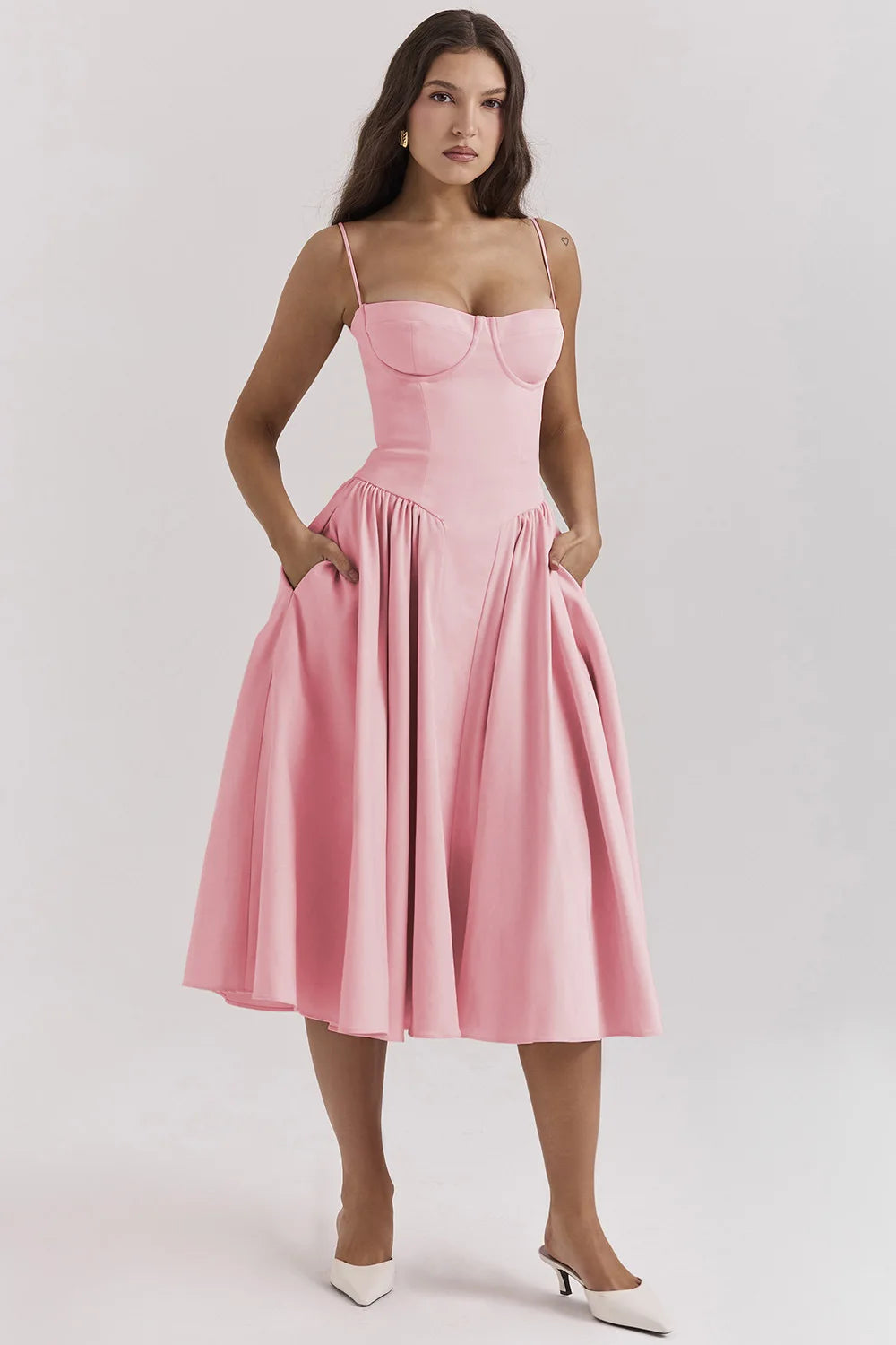 Sleeveless Midi Dress with Corset Fit – Attractive Fit