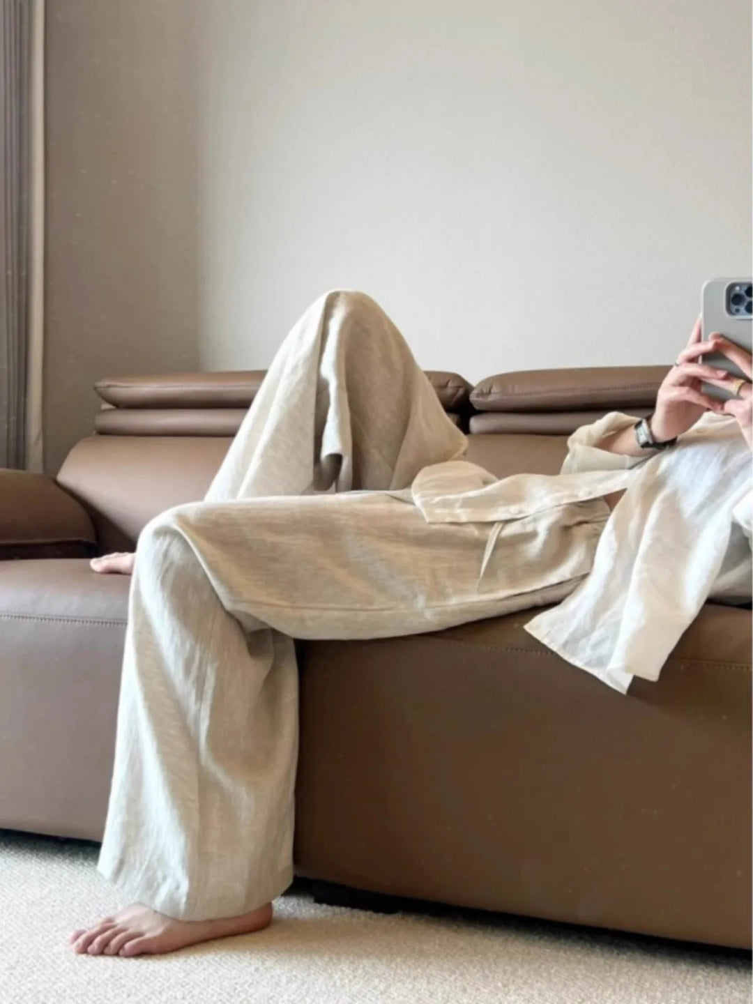 AYLA – HIGH-WAIST LINEN STRAIGHT TROUSERS