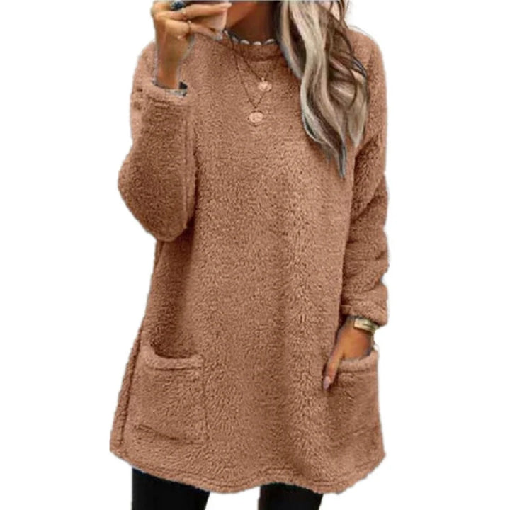 Camille – Women’s Casual Smile Pocket Hooded Sweatshirt