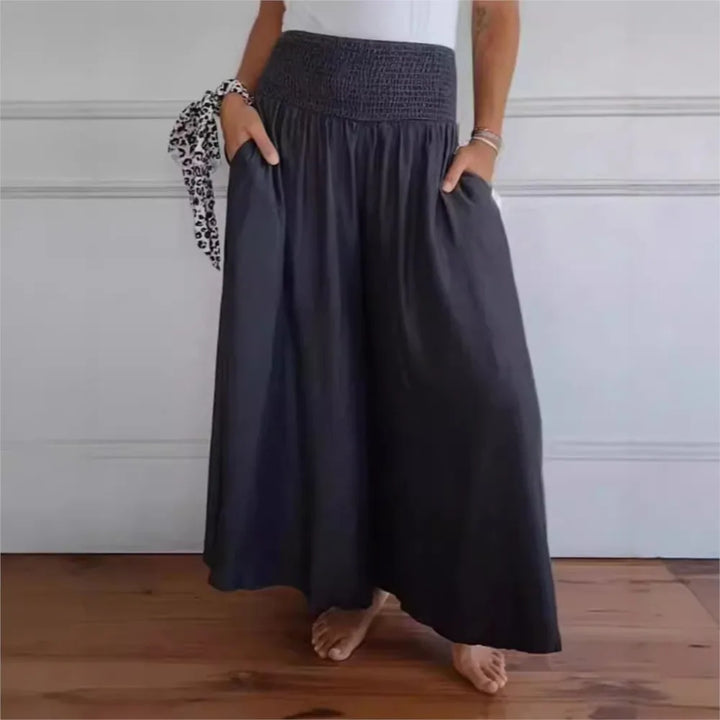 ZARA - DRAWSTRING WIDE-LEG COTTON TROUSERS
