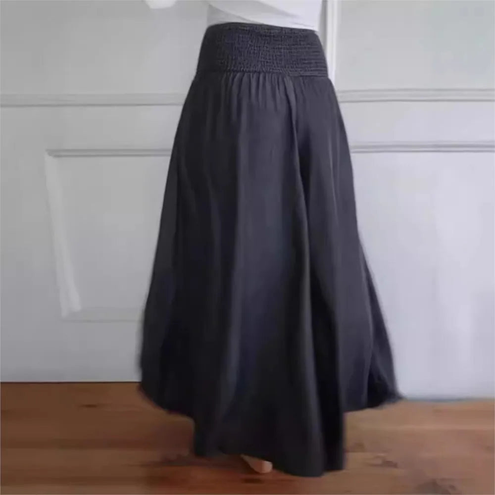 ZARA - DRAWSTRING WIDE-LEG COTTON TROUSERS