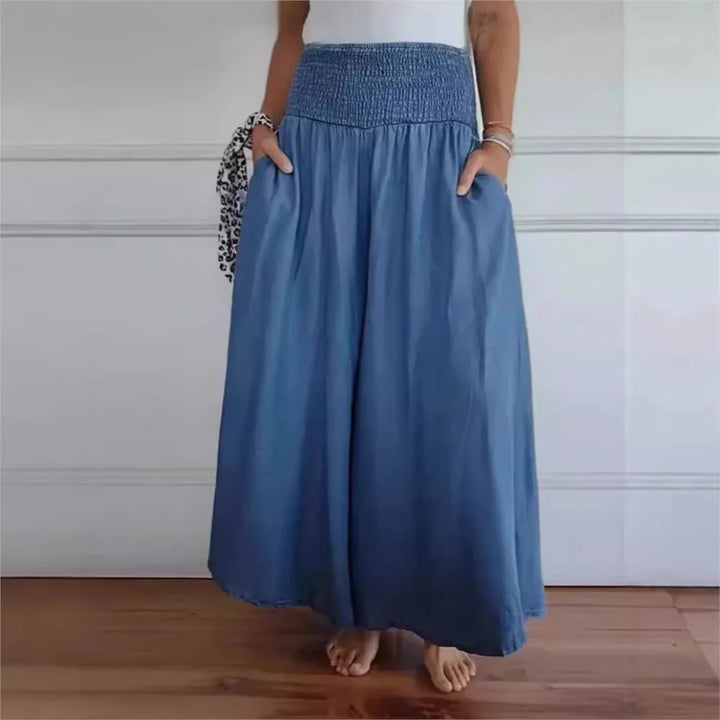ZARA - DRAWSTRING WIDE-LEG COTTON TROUSERS