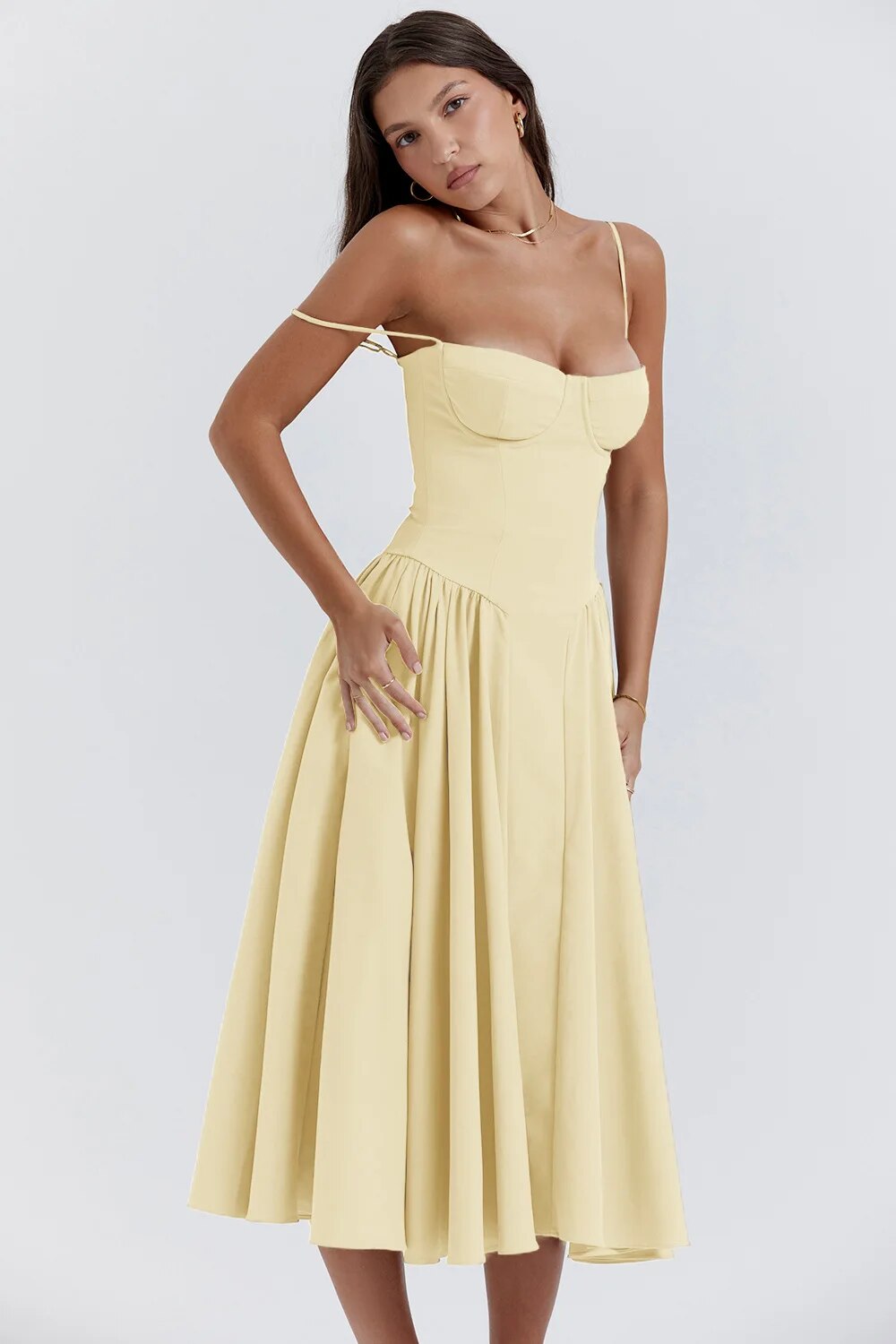 Sleeveless Midi Dress with Corset Fit – Attractive Fit