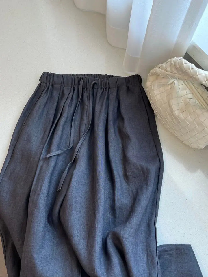 AYLA – HIGH-WAIST LINEN STRAIGHT TROUSERS
