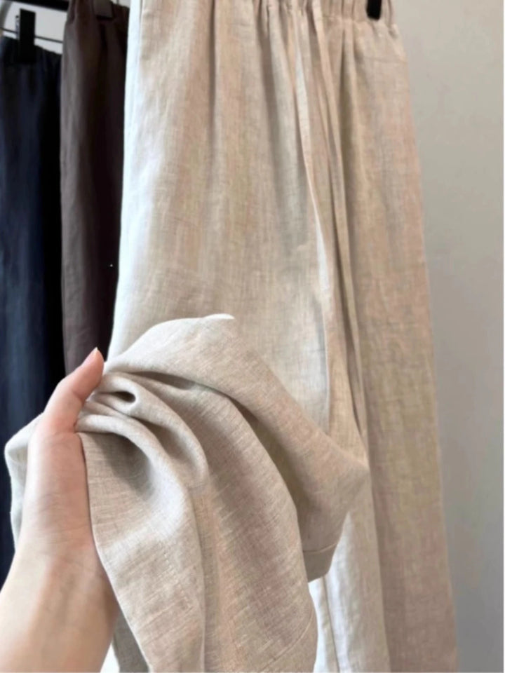 AYLA – HIGH-WAIST LINEN STRAIGHT TROUSERS