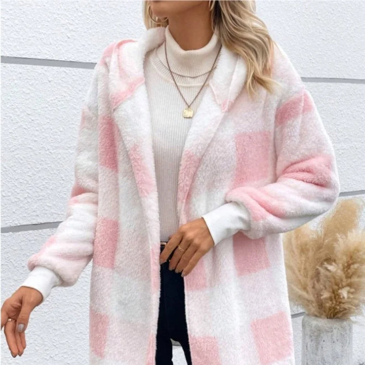 Rowena – Women’s Plaid Fleece Hooded Jacket