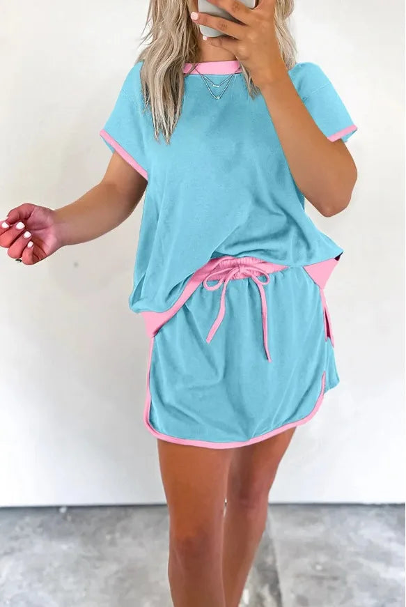 Naya | Summer Patchwork 2-Piece Shorts Set