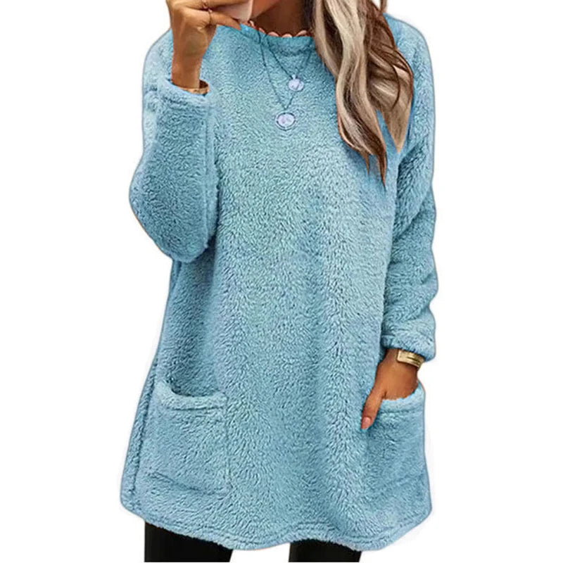 Camille – Women’s Casual Smile Pocket Hooded Sweatshirt