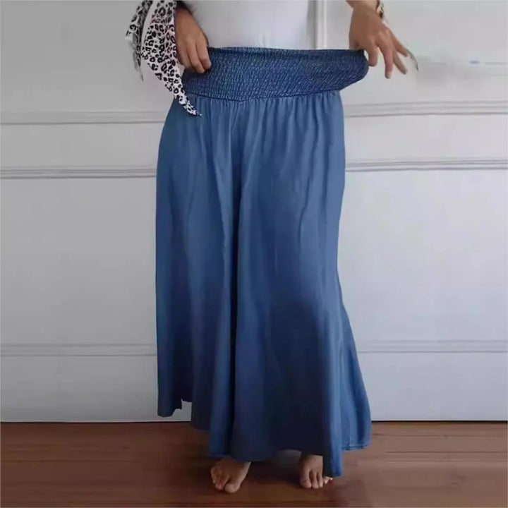 ZARA - DRAWSTRING WIDE-LEG COTTON TROUSERS