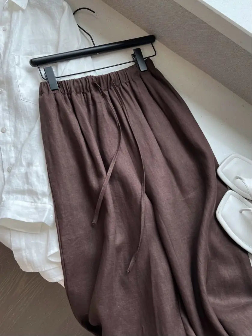 AYLA – HIGH-WAIST LINEN STRAIGHT TROUSERS