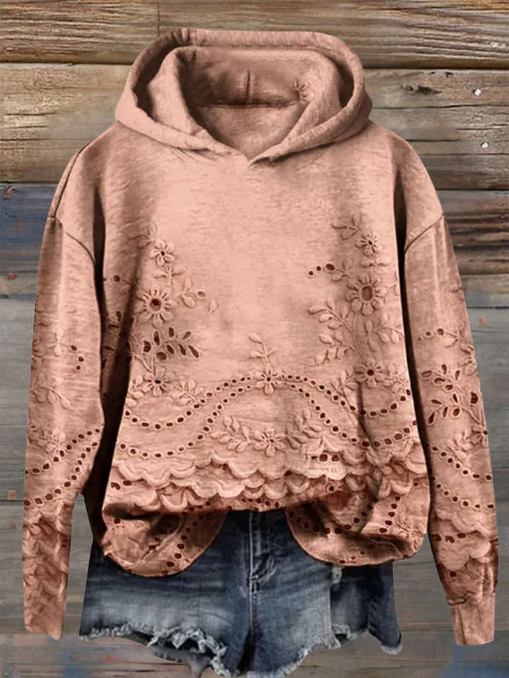 SACHZNA | Hoodie with Floral Embroidery