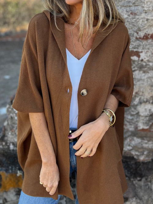 Odette | Cozy Pocket Cape Cardigan