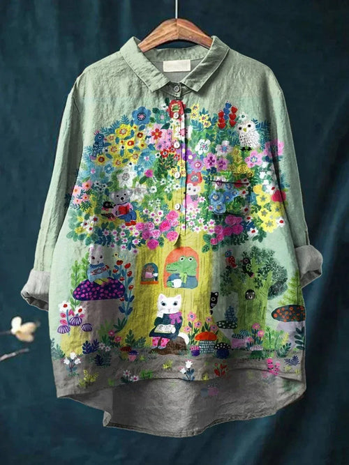 Sofia® | Enchanting Blouse Featuring Woodland Animal Design