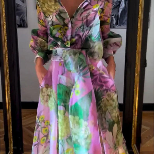 Maritza | Elegant Flared Sleeve Long Dress