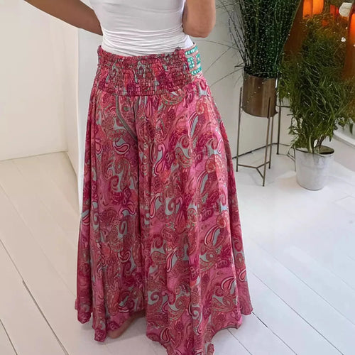 MIRA - BOHO PRINT WIDE LEG TROUSERS