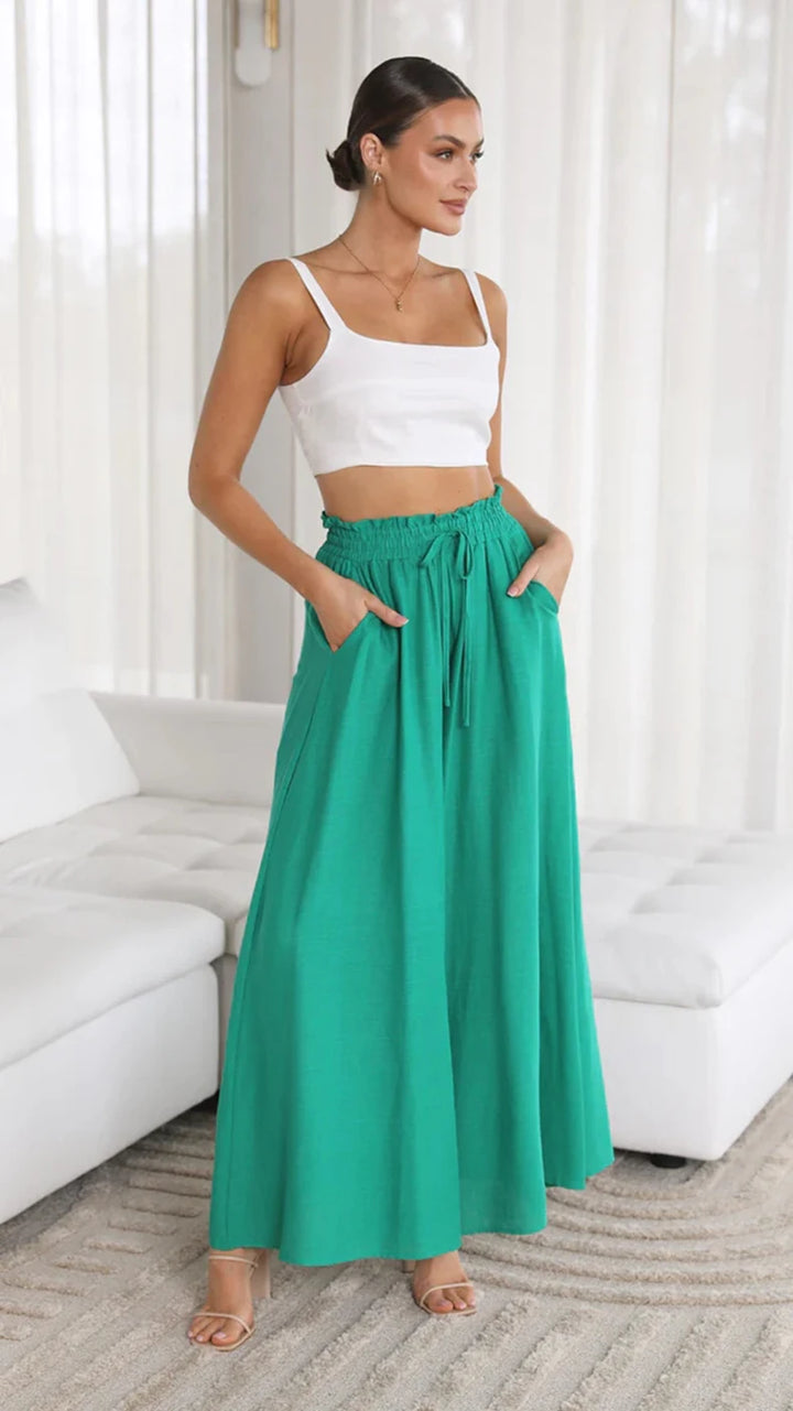 ARIA - WIDE LEG ELASTIC WAIST PANTS